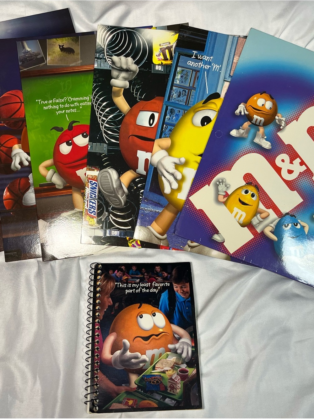 Lot Of 6 Vintage 1999 MEAD M&M School Folders‎ & Notebook NEW Rare